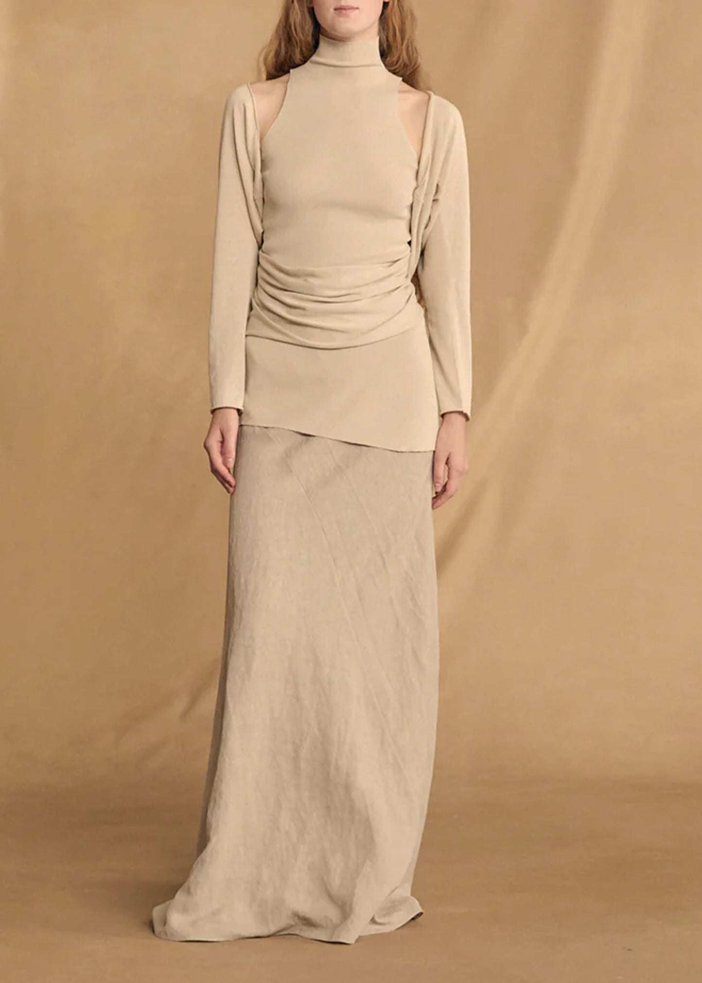 Cortana-Fania-Stone-Linen-Viscose-Skirt