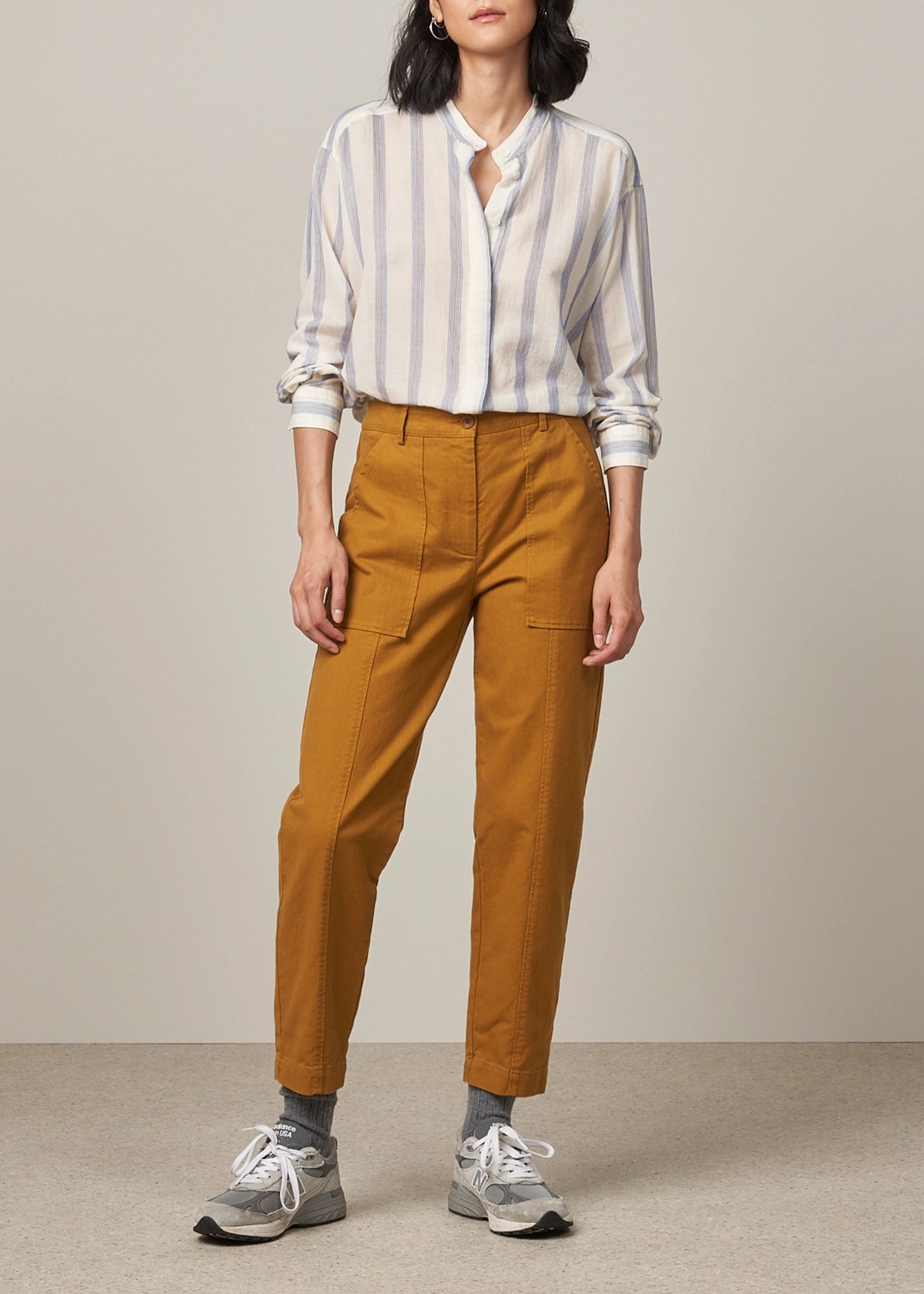 Hartford-White-Camu-Shirt-blue-tobacco-stripes