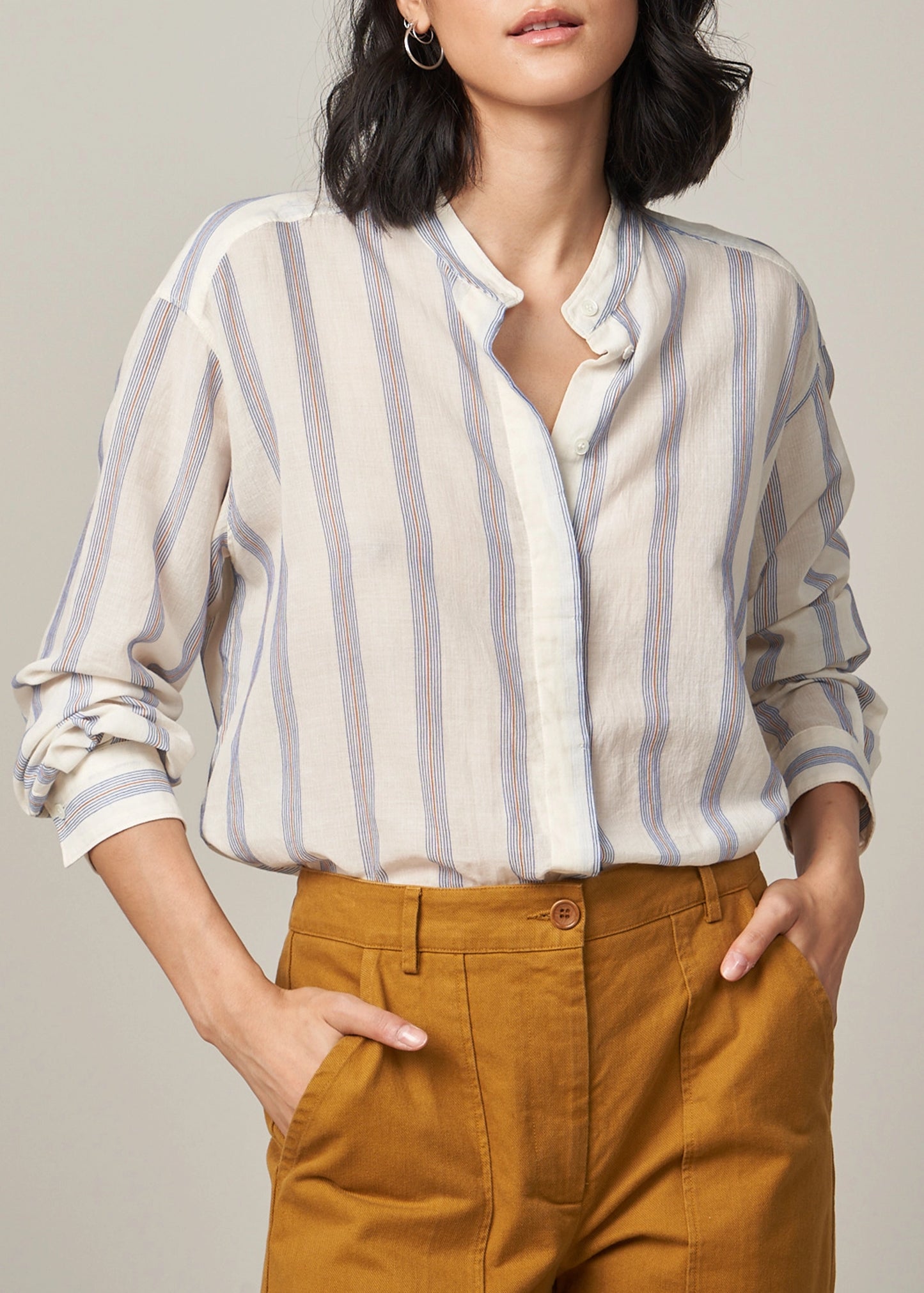 Hartford-White-Camu-Shirt-blue-tobacco-stripes