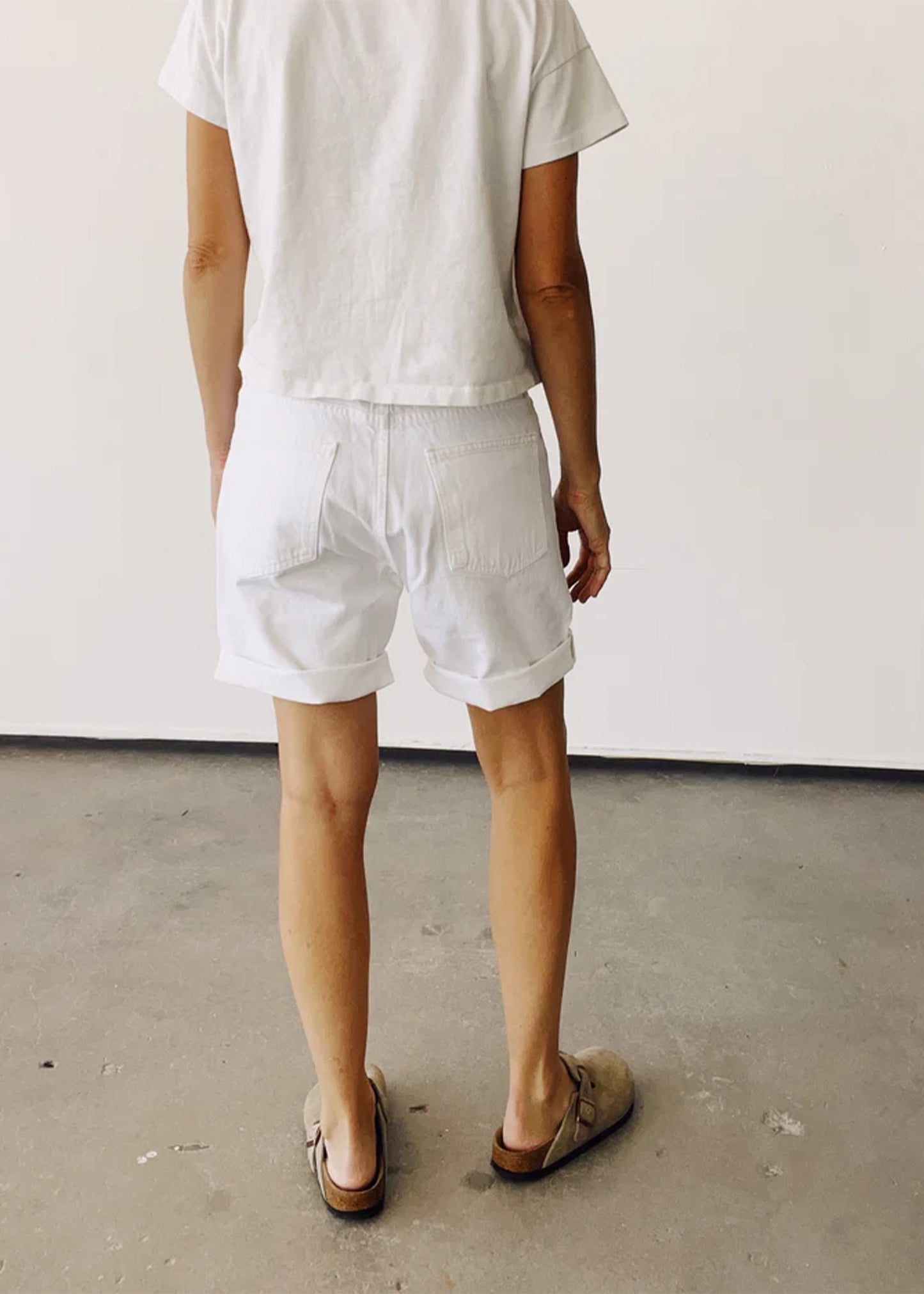 Hey-Gang-The Loose-Denim-Shorts-White