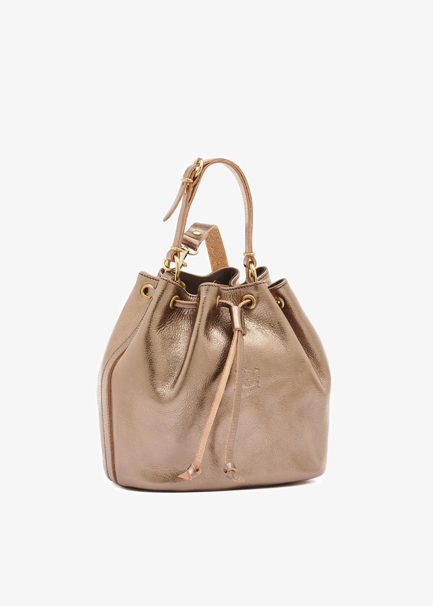 Il-Bisonte-Bucket Bag-Metallic-Bronze-Color-Leather