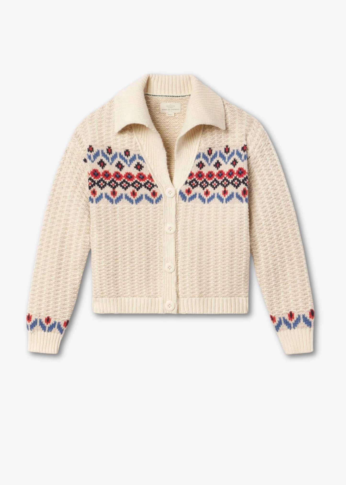 Trovata-Savannah-Cardigan-Antique-White-Fairisle