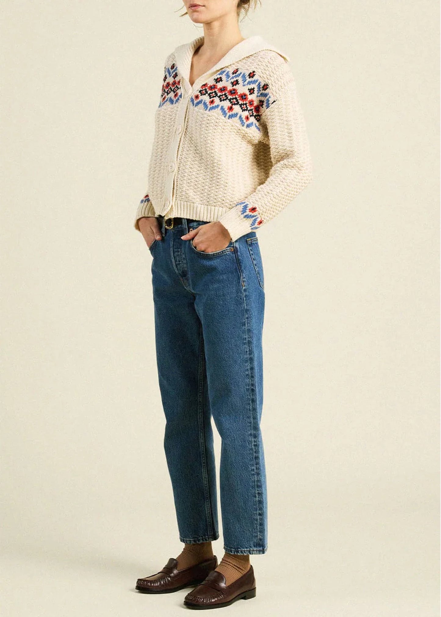Trovata-Savannah-Cardigan-Antique-White-Fairisle