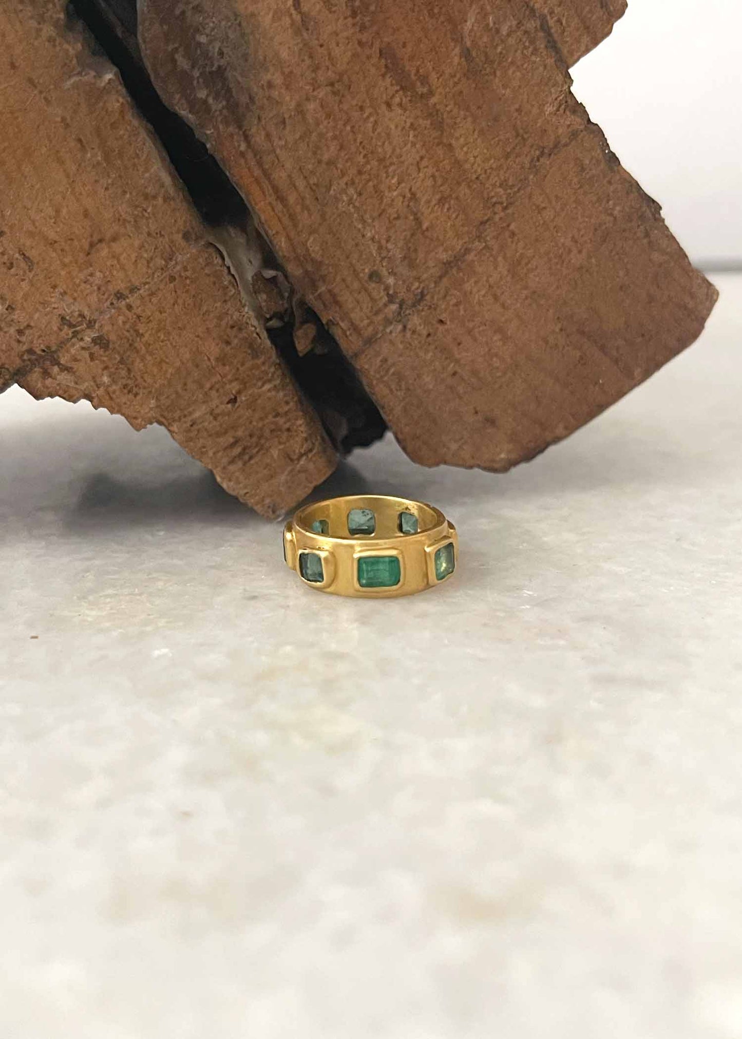 heike-rectangular-8-columbian-emeralds-ring-size-4 | Jewelry | Heike Grebenstein