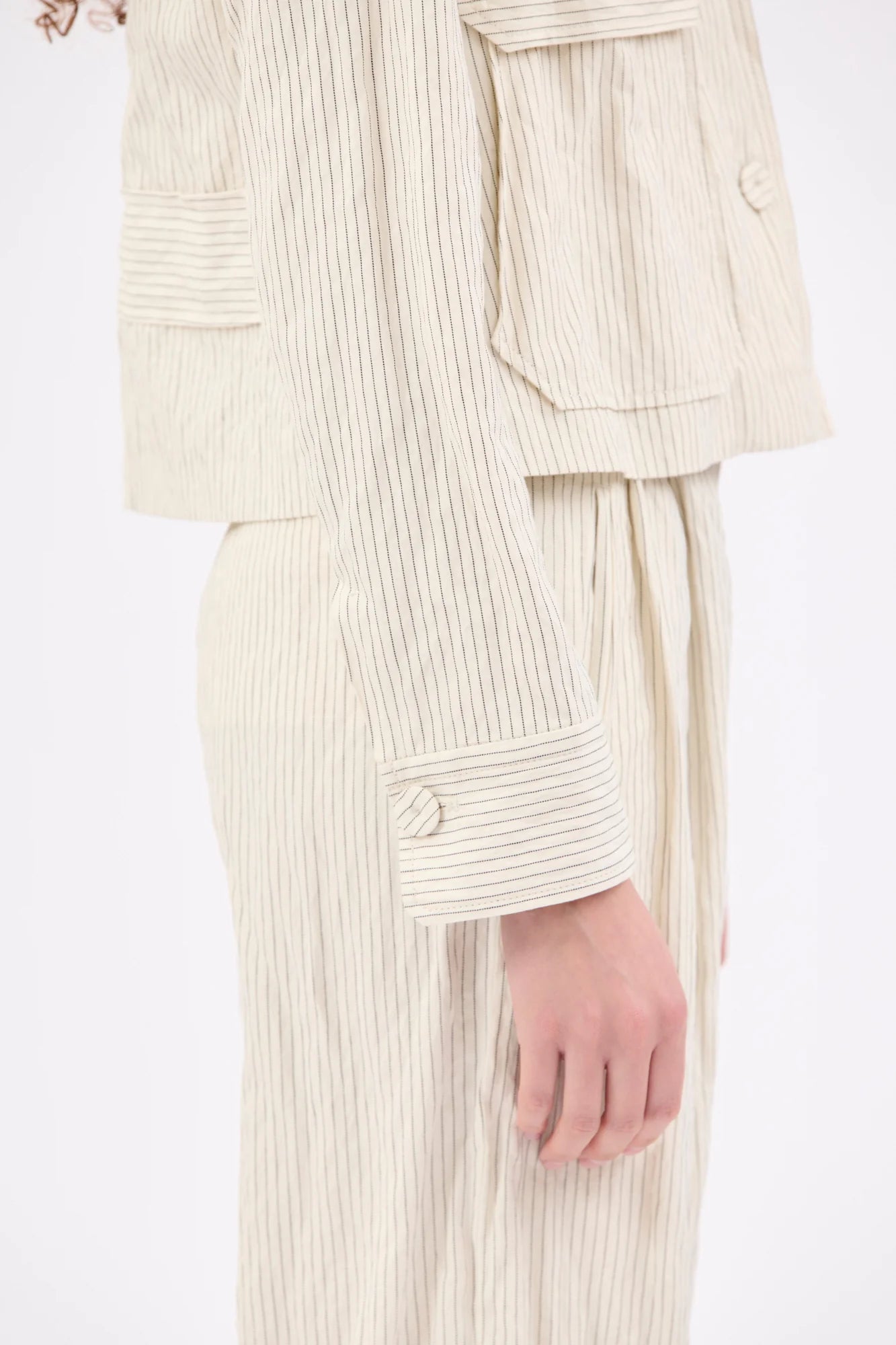 Odeeh-Pin-Stripe-Gabardine-Jacket-Ivory