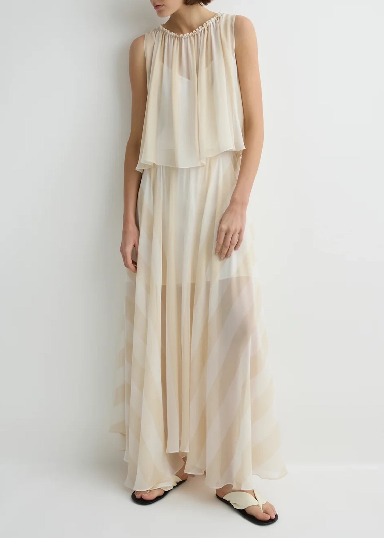 Bondi-Born-Capri-Silk-Circle-Skirt-Ecru-Stripe