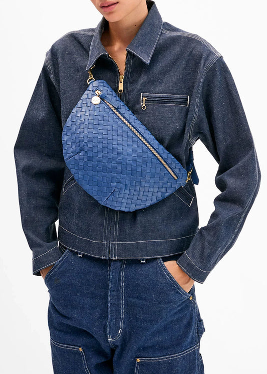 Clare-V-Grande-Fanny-French-Blue-Diagonal-Woven