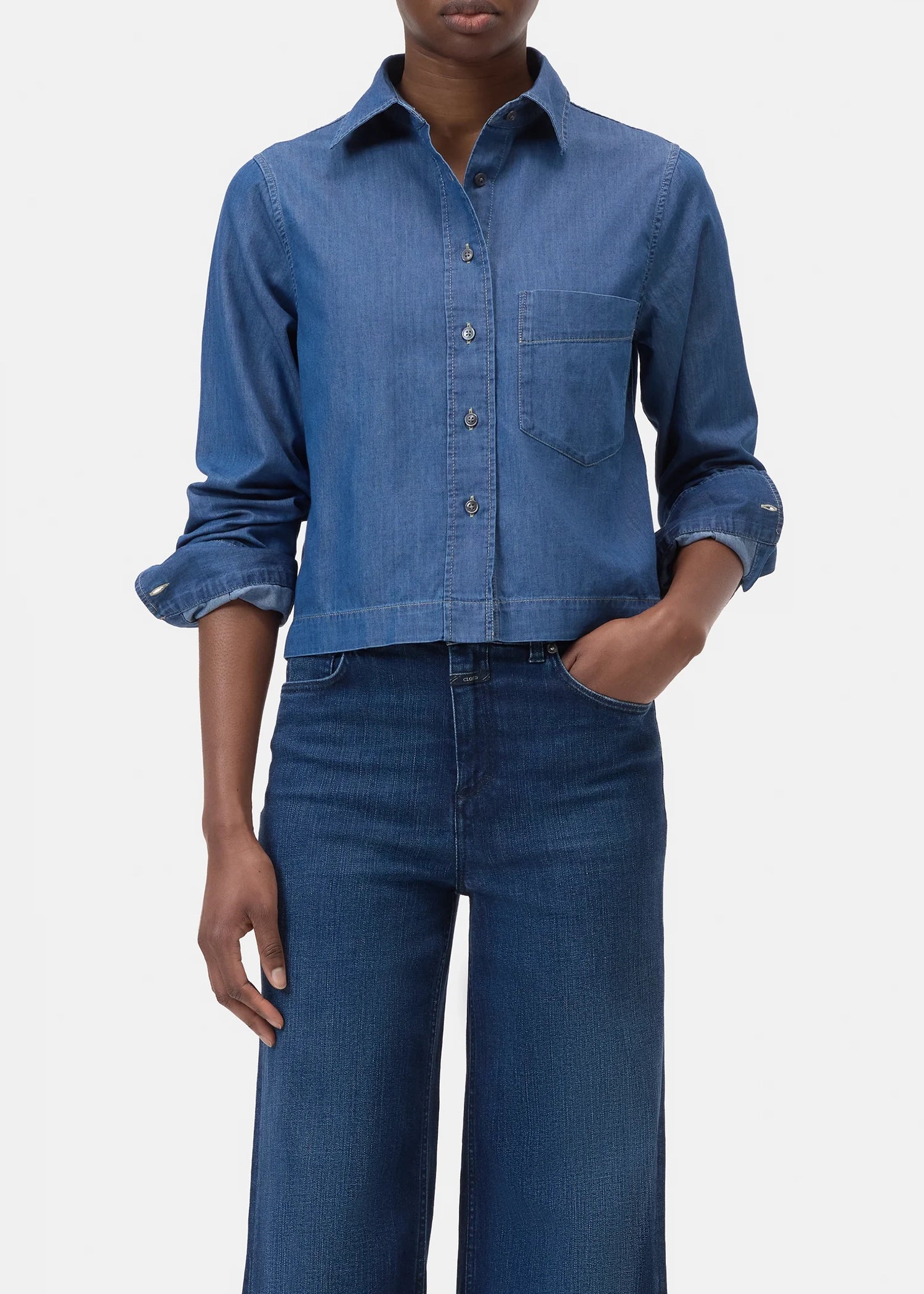 Closed-Cropped-denim-blouse