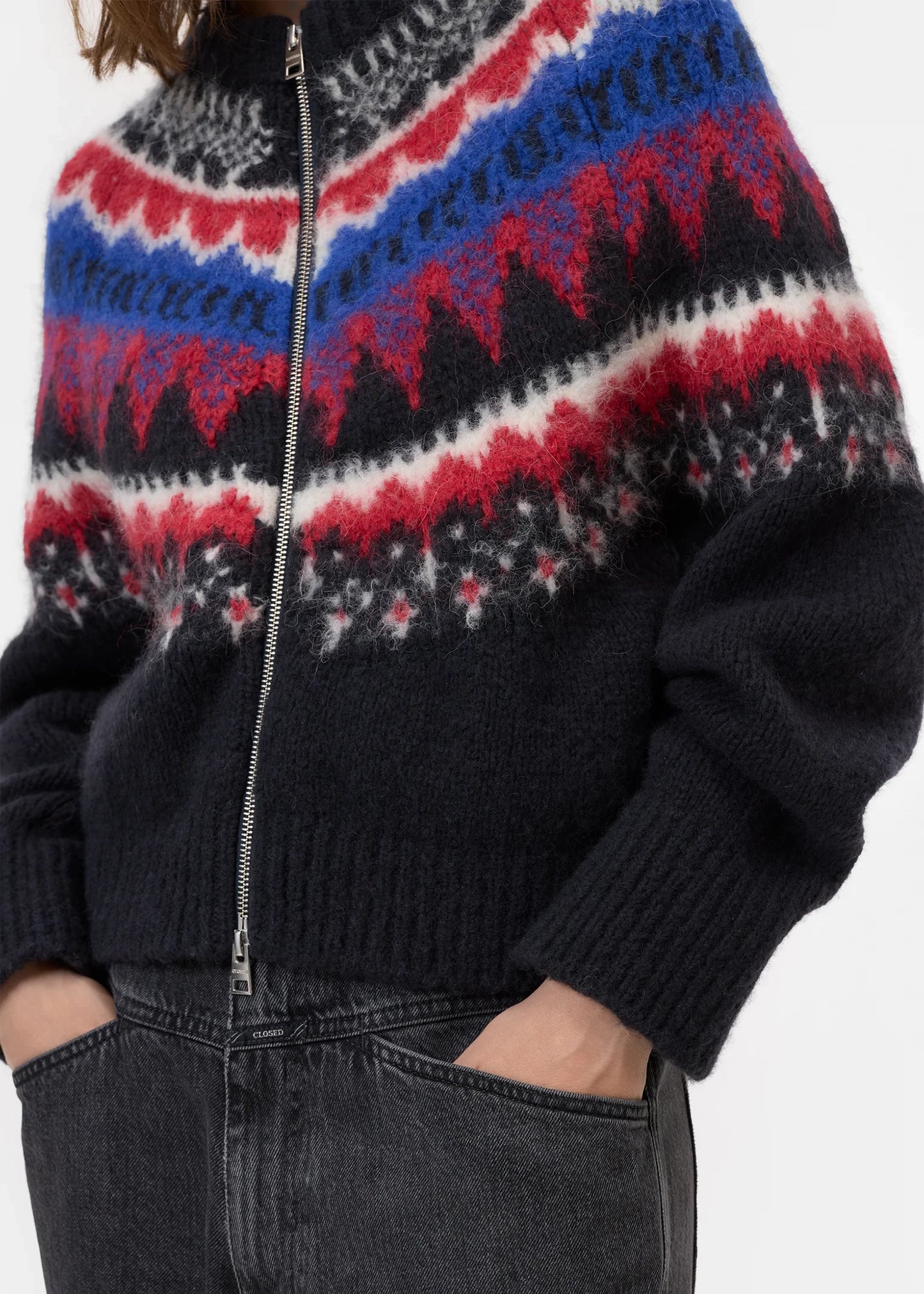 Closed-Cropped-jacquard-zip-cardigan