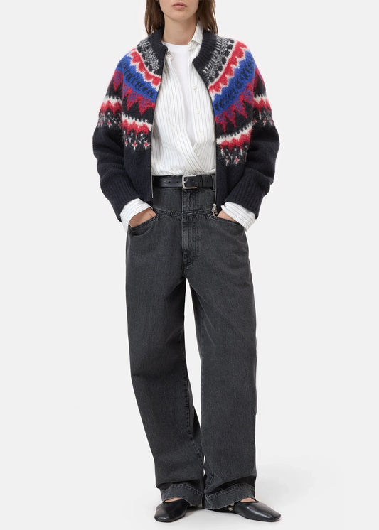 Closed-Cropped-jacquard-zip-cardigan