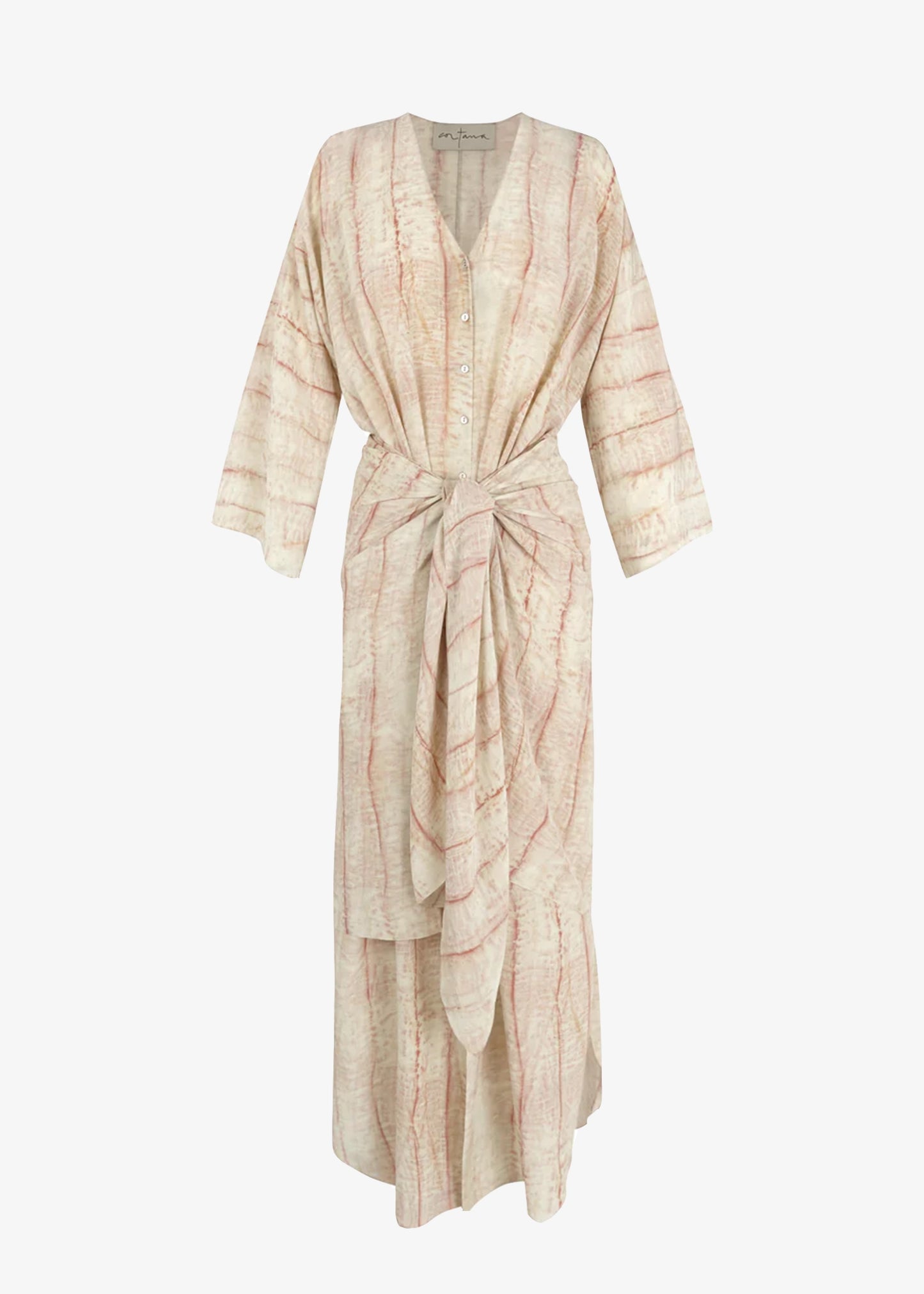 Cortana-Antibes-Irony-Print-Silk-Dress