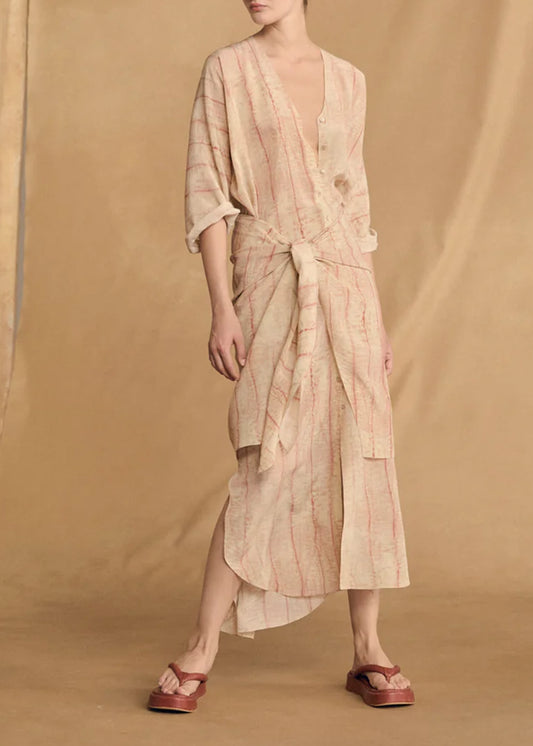 Cortana-Antibes-Irony-Print-Silk-Dress