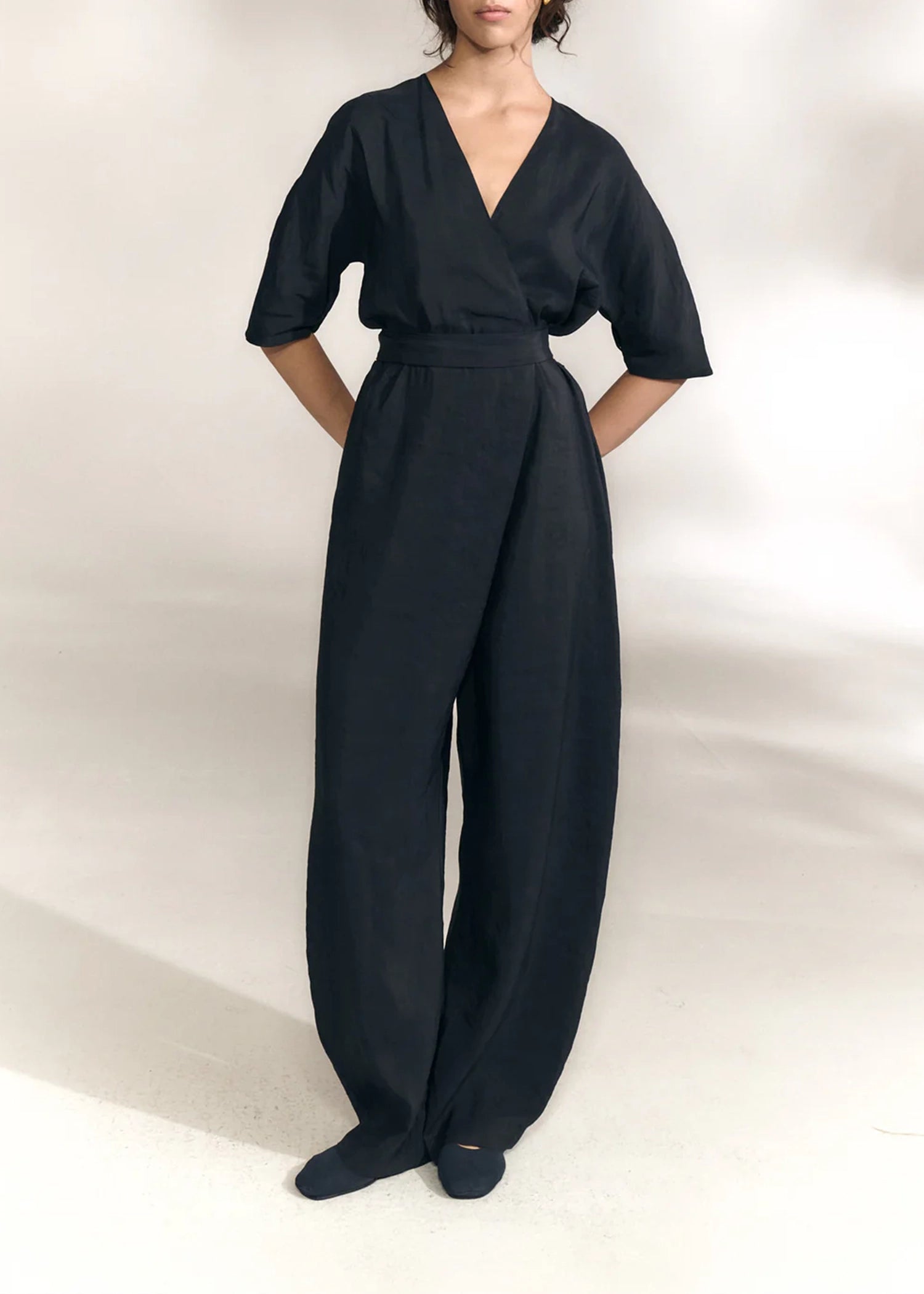 Cortana-Lara-navy-blue-suede-ballerina