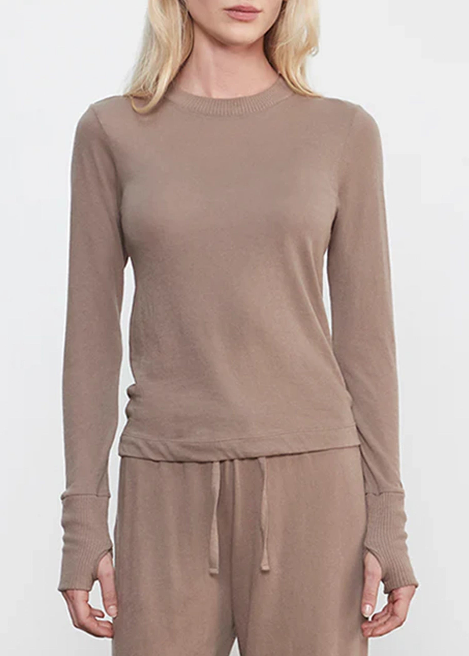 Enza-Costa-Cashmere-Easy-Cuffed-Crew-Walnut