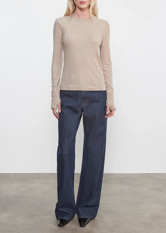 Enza-Costa-Easy-Cuffed-Crew-Khaki