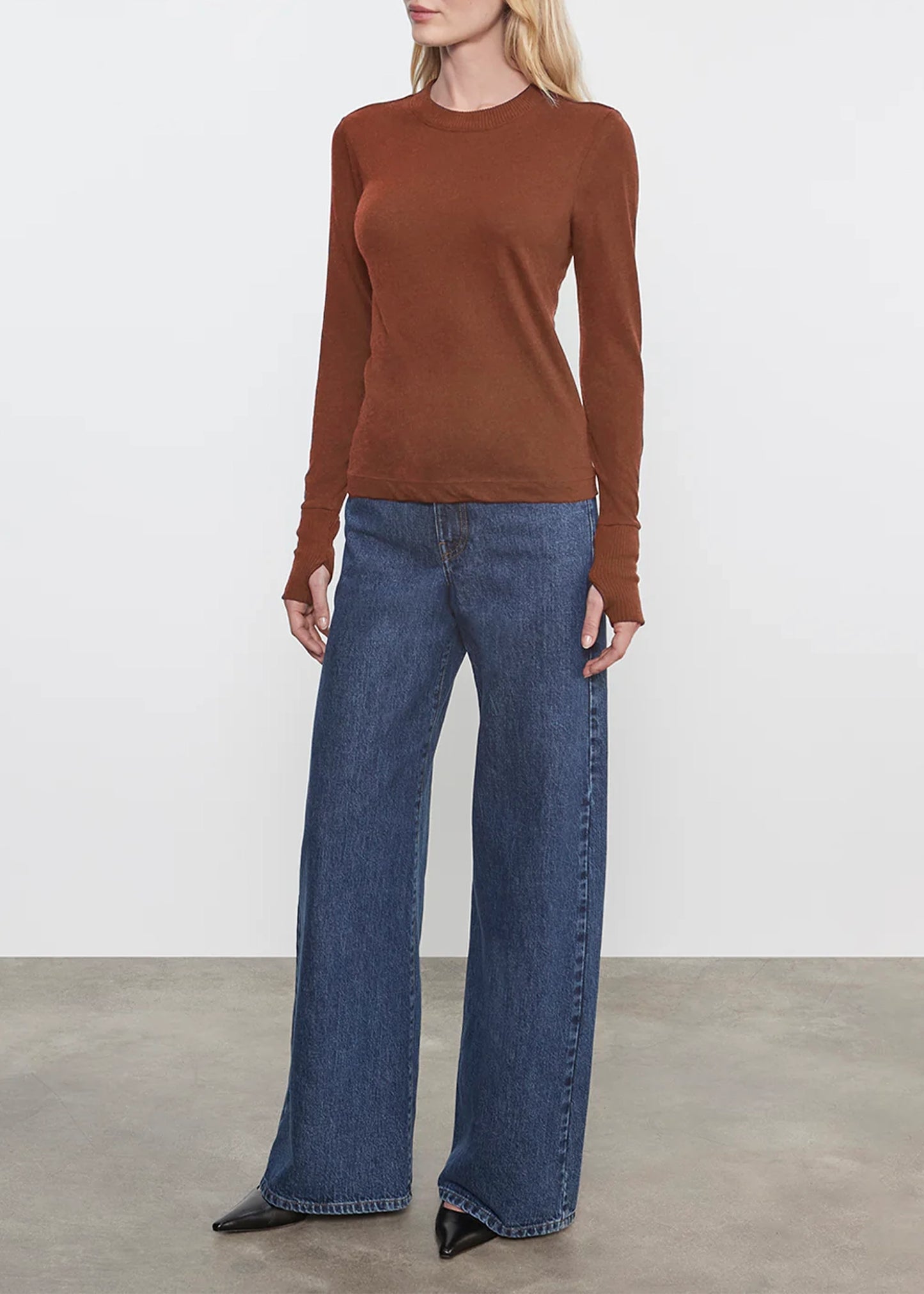 Enza-Costa-Easy-Cuffed-Crew-Nutmeg