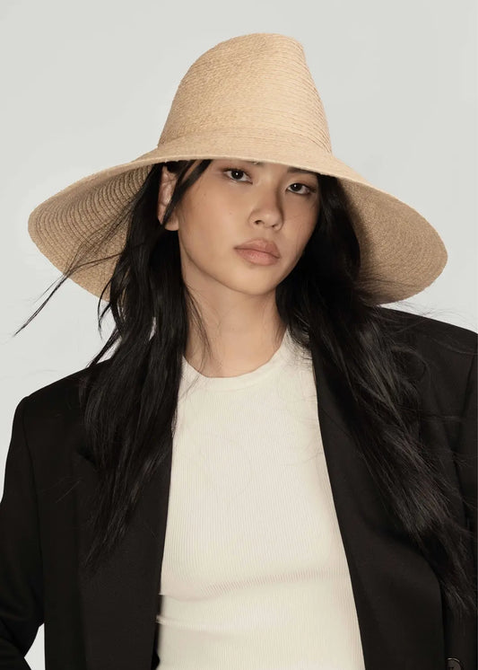 Janessa-Leone-Tinsley-wide-brimmed-raffia-straw-hat