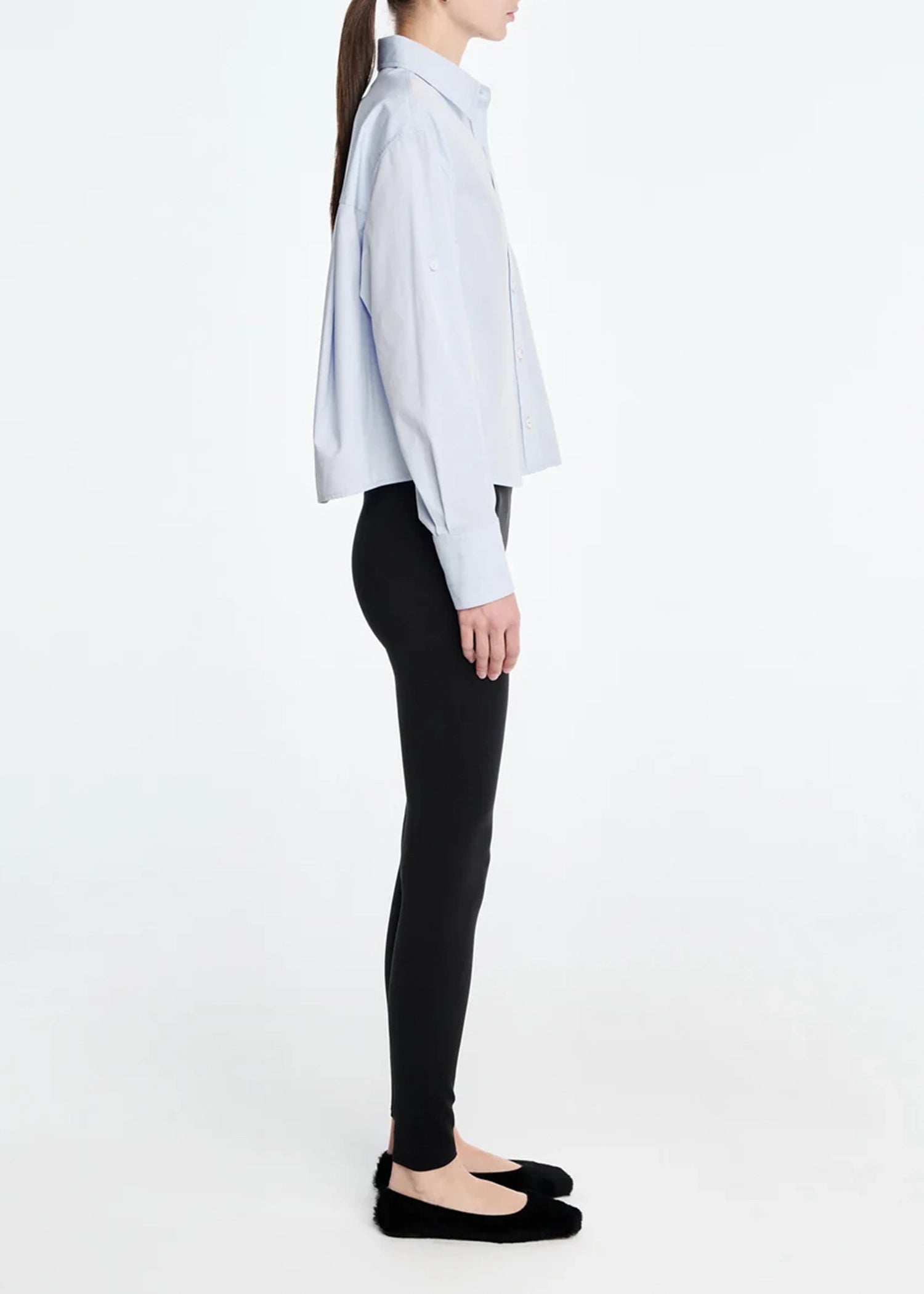 Maria-Mcmanus- Button Sleeve-Crop-Shirt-Sky-Blue