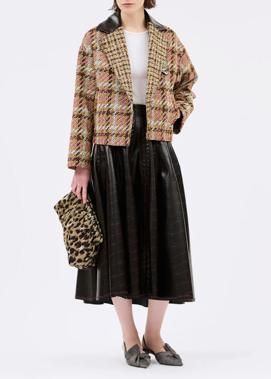 Odeeh-Jacquard-Leo-Clutch-Brown-Olive