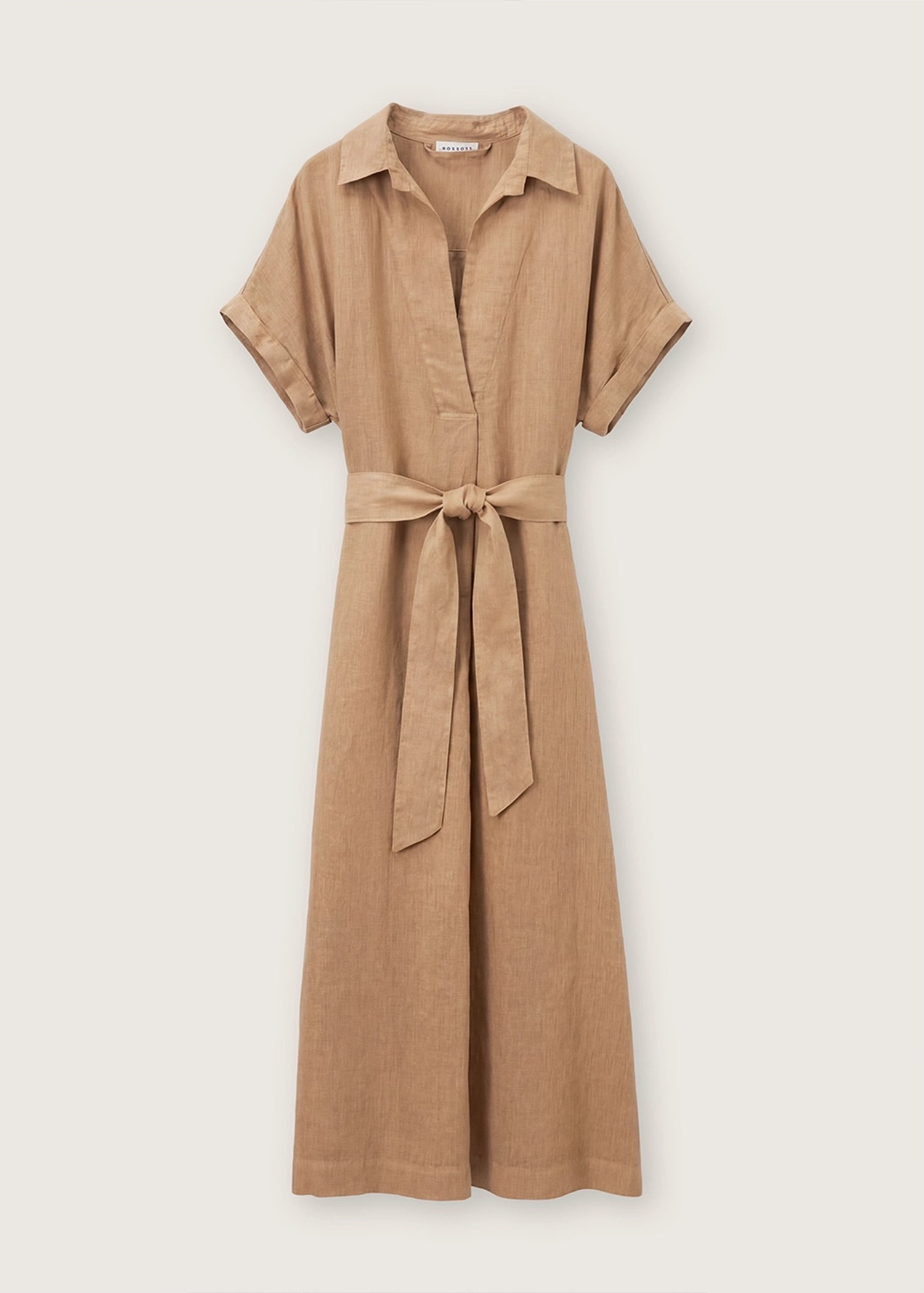 Rosso35-Garment-dyed-linen-midi-dress