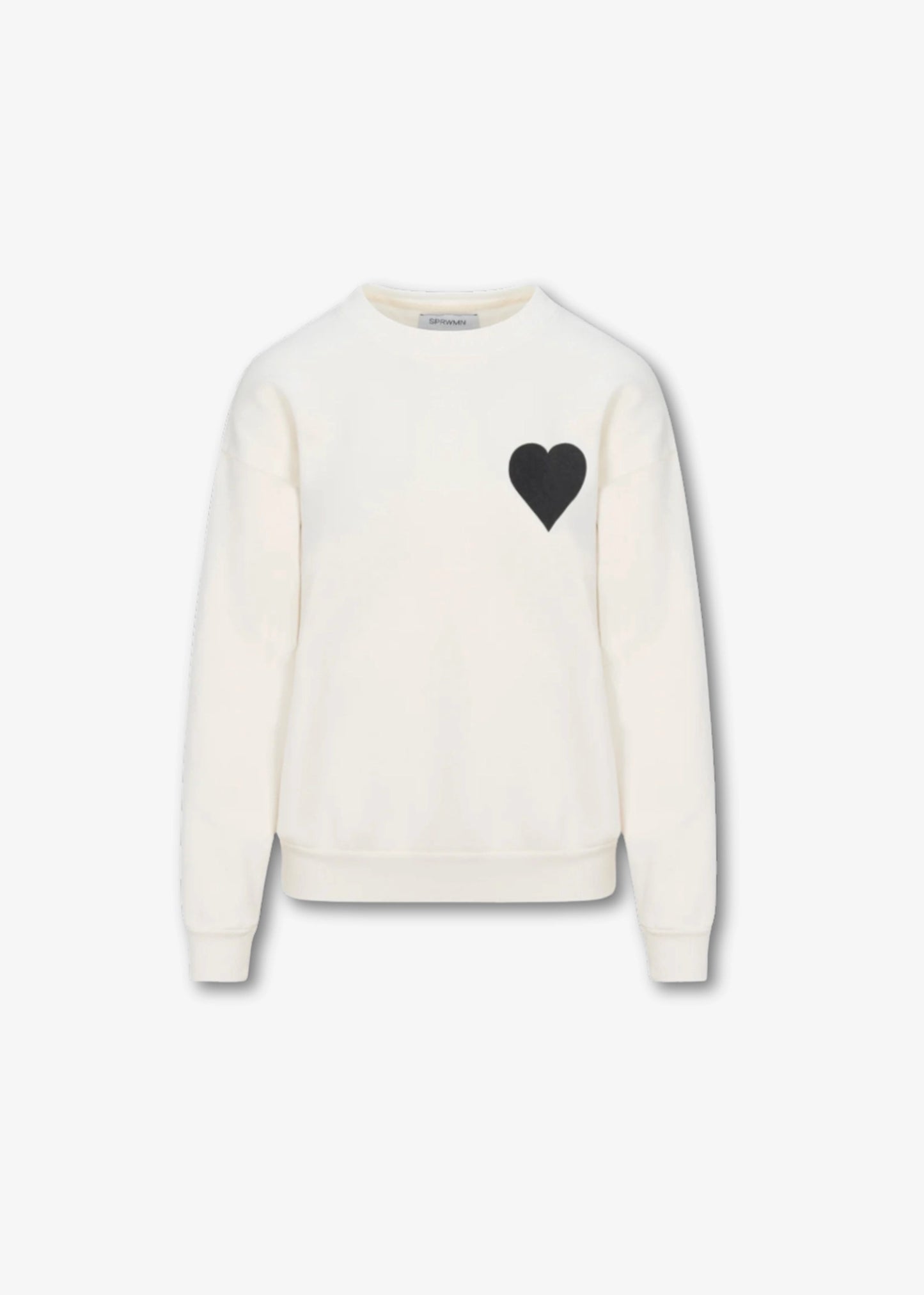SPRWMN-Heart-Sweatshirt-Creme-Black