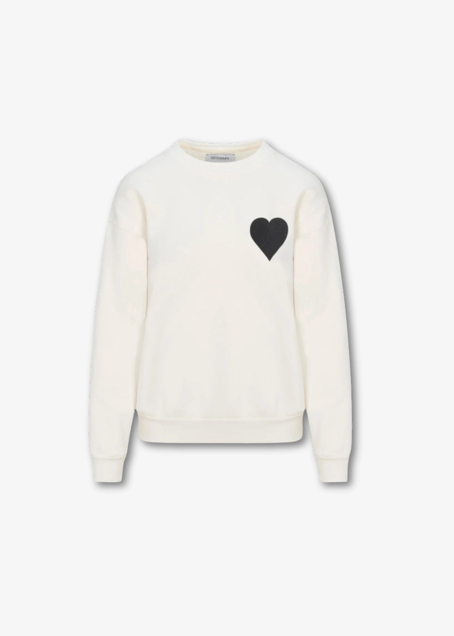 SPRWMN-Heart-Sweatshirt-Creme-Black