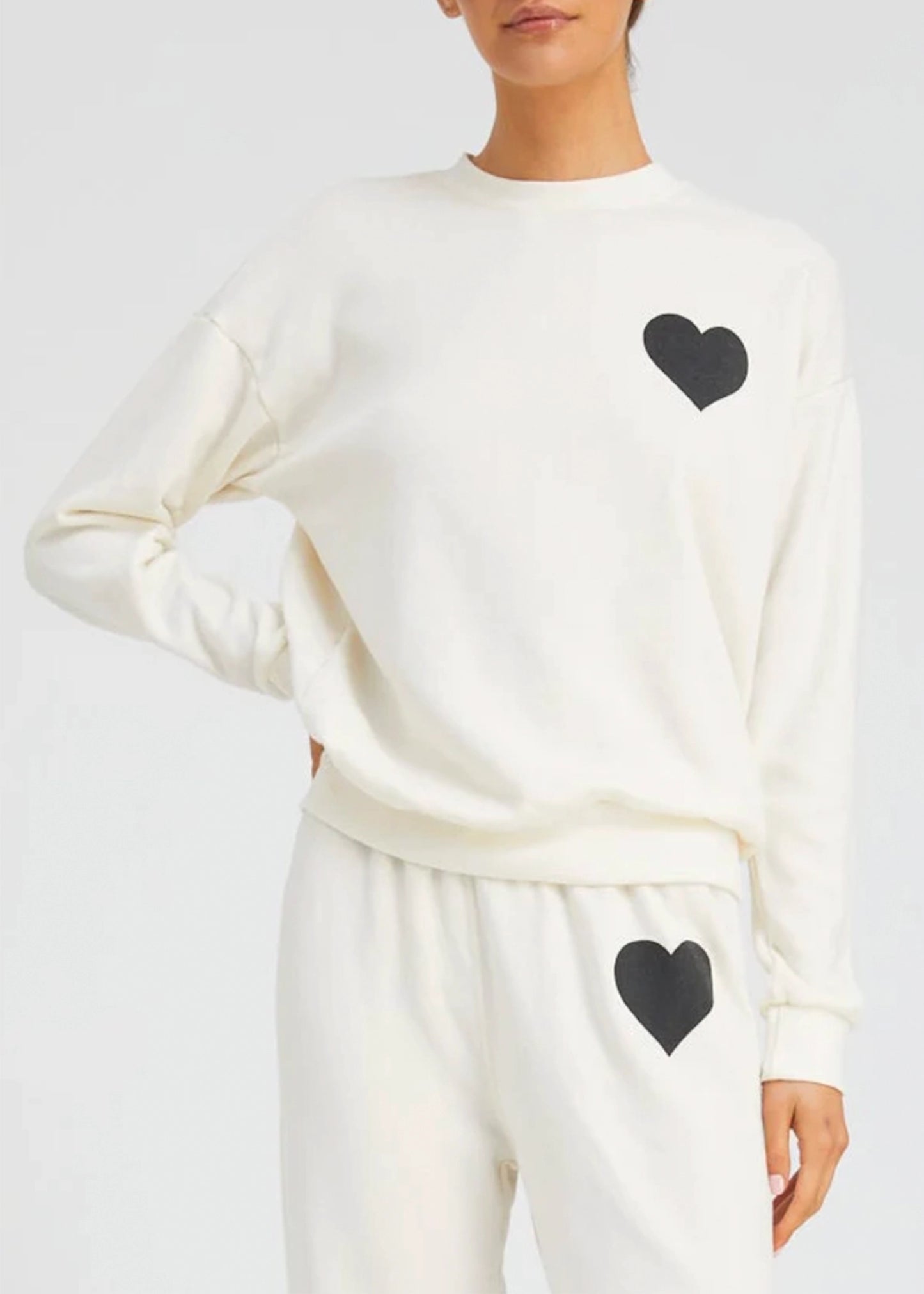 SPRWMN-Heart-Sweatshirt-Creme-Black