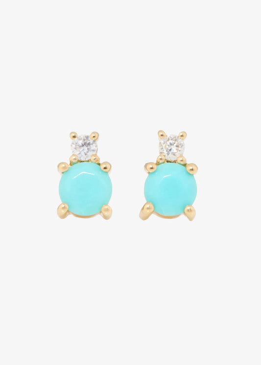 Zofia Day Turquoise and Diamond Studs E948