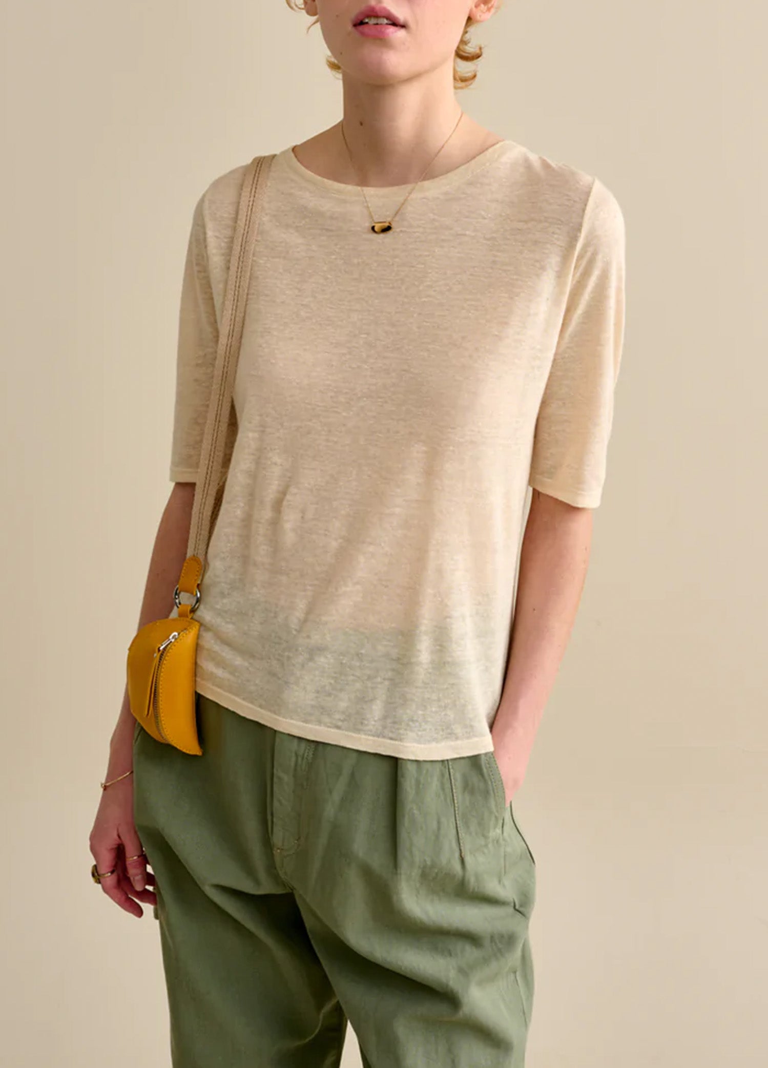 Bellerose-Seas-T-Shirt-Linen-EcruBellerose-Seas-T-Shirt-ecru