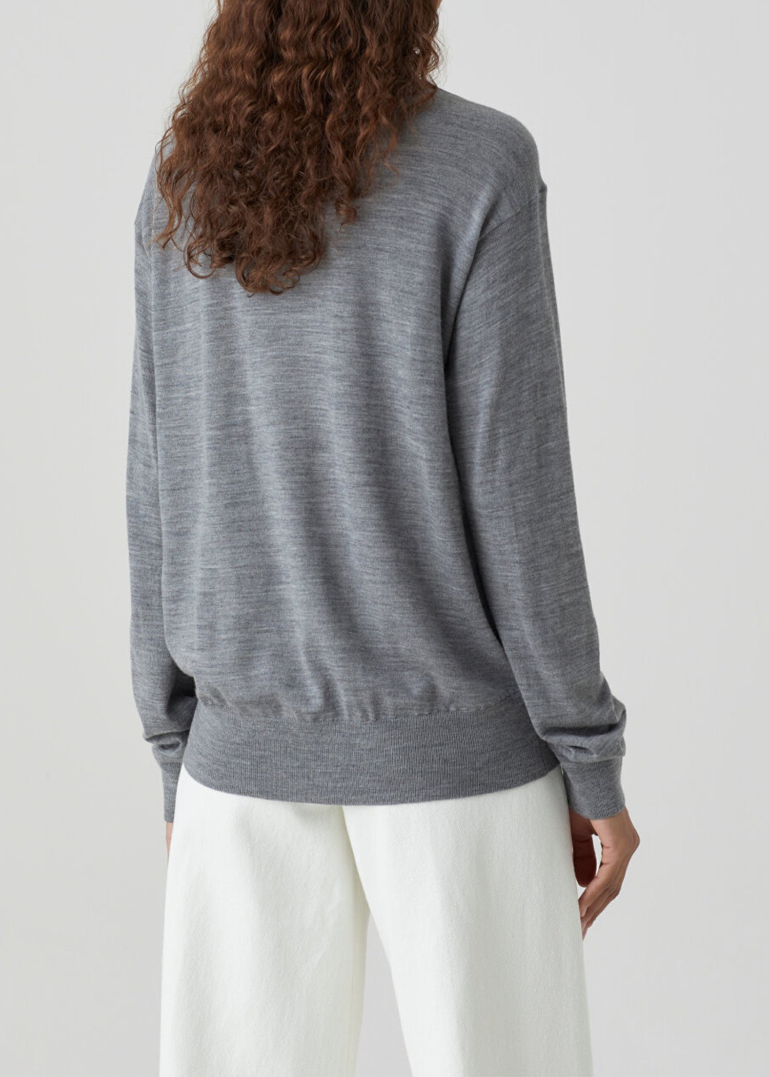 Closed | Organic Wool Crew Neck Sweater | grey heather melange