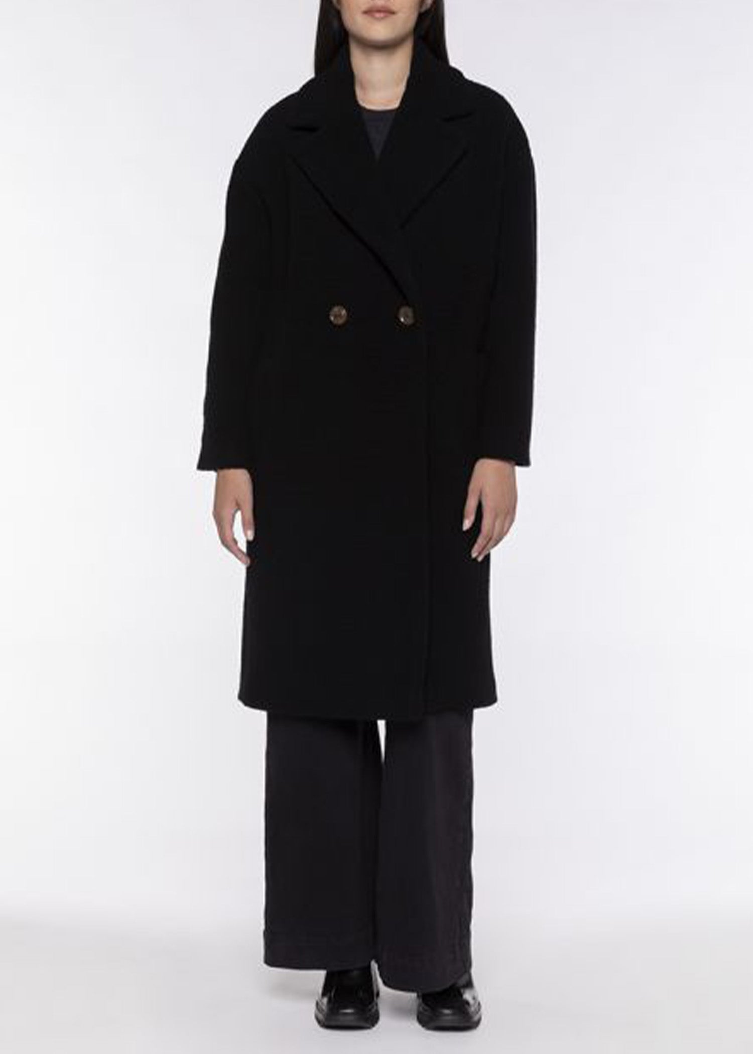 Maison-Lener-OVERSIZED-BLACK-FAUX-FUR-OVERCOAT-SHEEPSKIN-WOOL