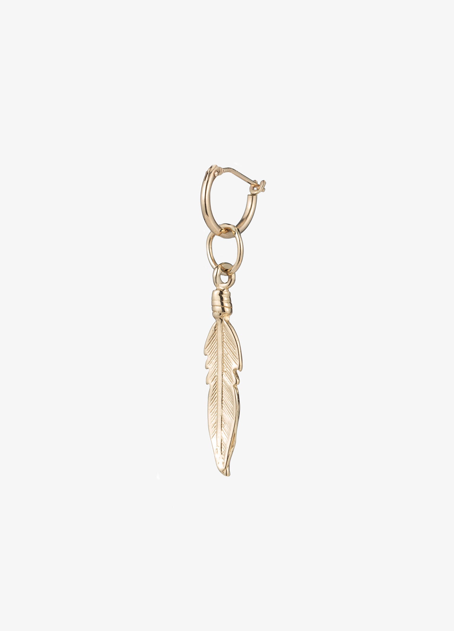 Mara-Feather-Pendant-earring-14K-gold
