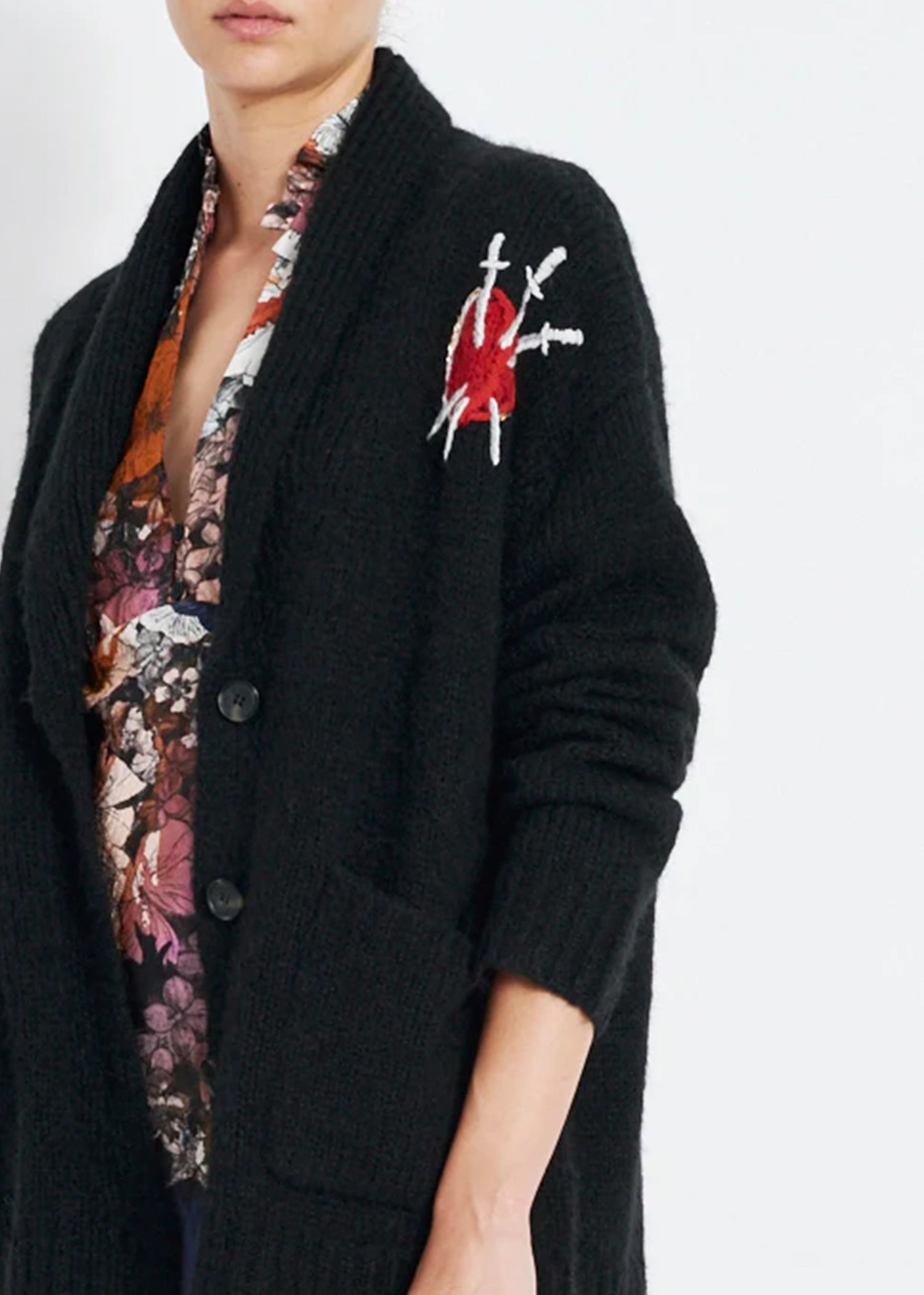 Raquel-Allegra-Black-Tarot-Margaret-Cardigan-Sweater