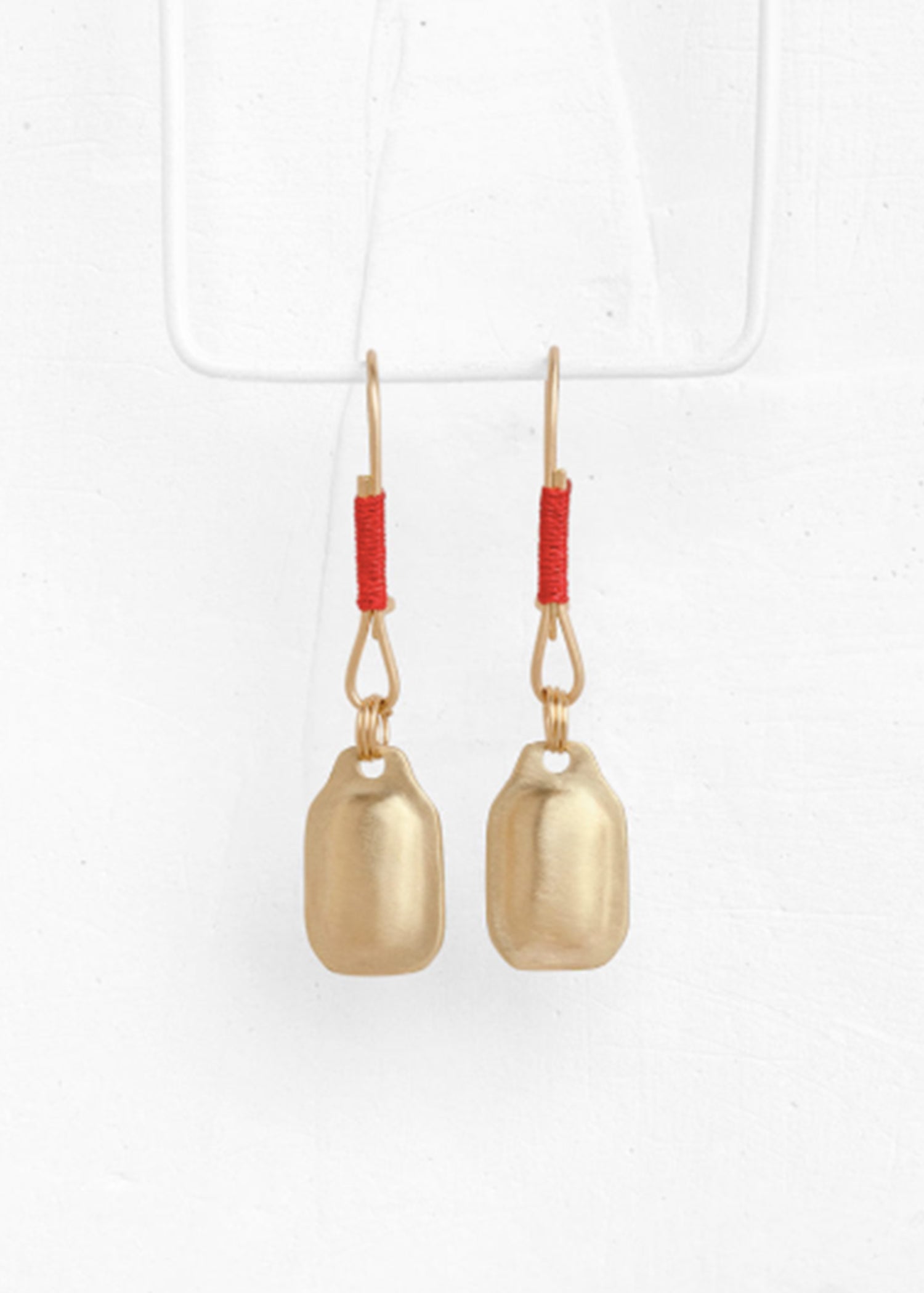 agas-tamar-14k-rectangle-earring-w-red-string | Jewelry | Agas and Tamar