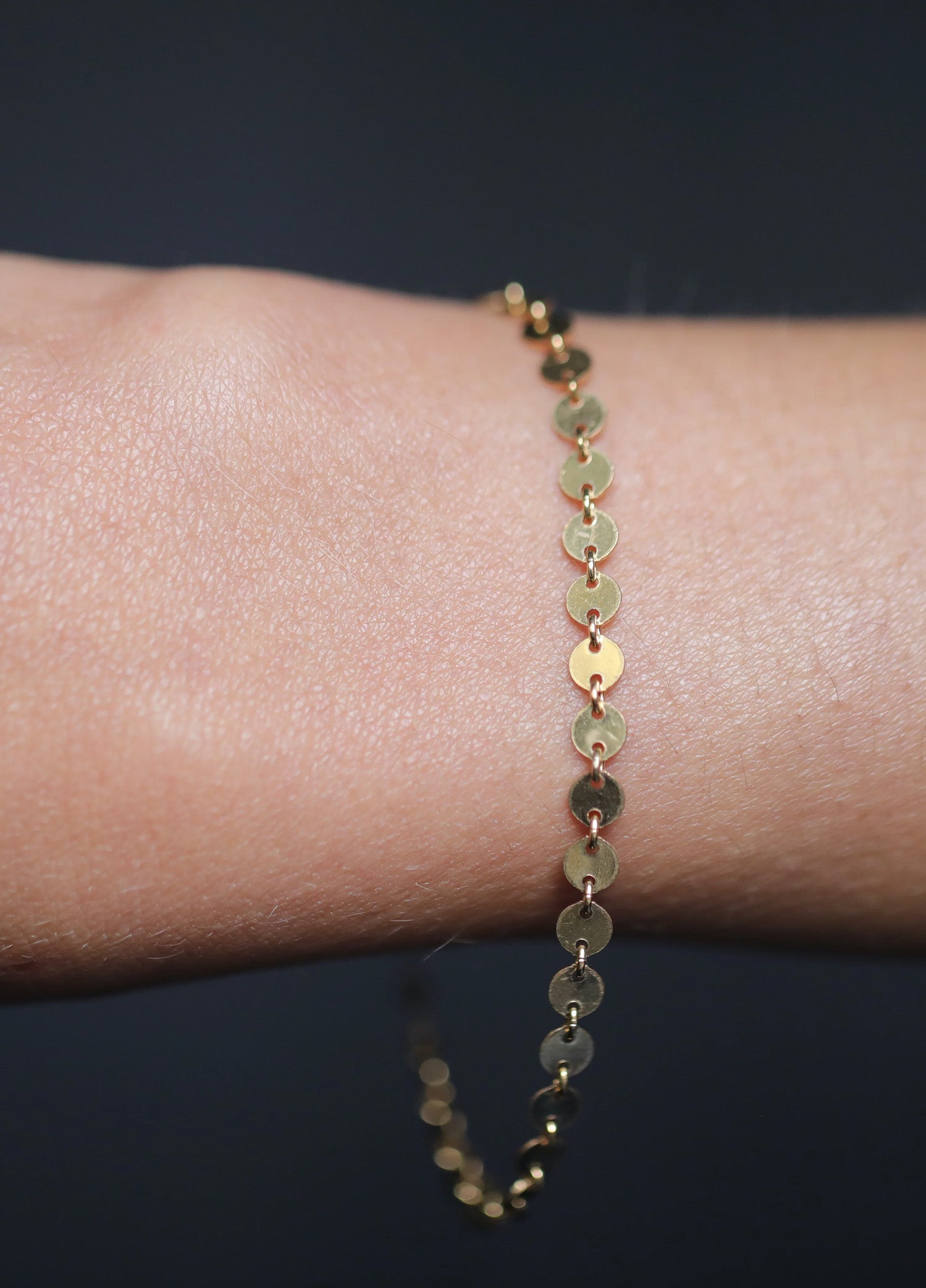 Mara-Scalise-Disc-Chain-bracelet-14k-gold-filled